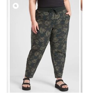 Athleta Trekkie North Printed Jogger Dark Floral Pull On Women Sz 22 Plus Hike